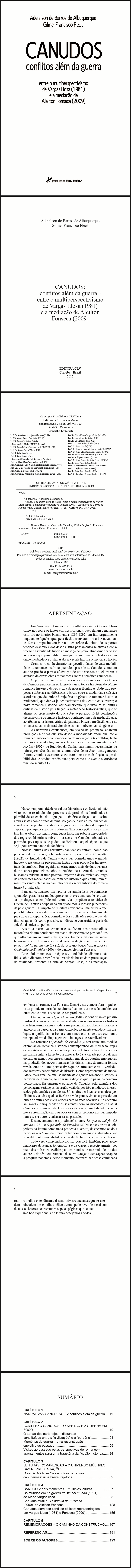 CANUDOS:<br>conflitos além da guerra - entre o multiperspectivismo de Vargas Llosa (1981) e a mediação de Aleilton Fonseca (2009)
